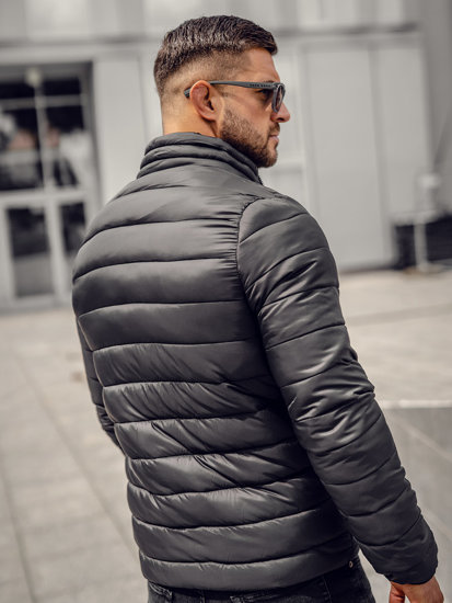 Bolf Herren Gepolsterte Übergangsjacke Schwarz  LY33A