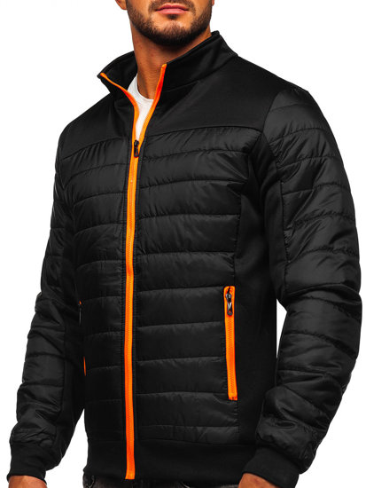 Bolf Herren Gepolsterte Übergangsjacke Schwarz  M10012