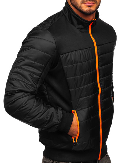 Bolf Herren Gepolsterte Übergangsjacke Schwarz  M10012