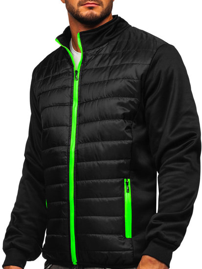 Bolf Herren Gepolsterte Übergangsjacke Schwarz  M10013