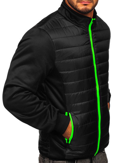 Bolf Herren Gepolsterte Übergangsjacke Schwarz  M10013