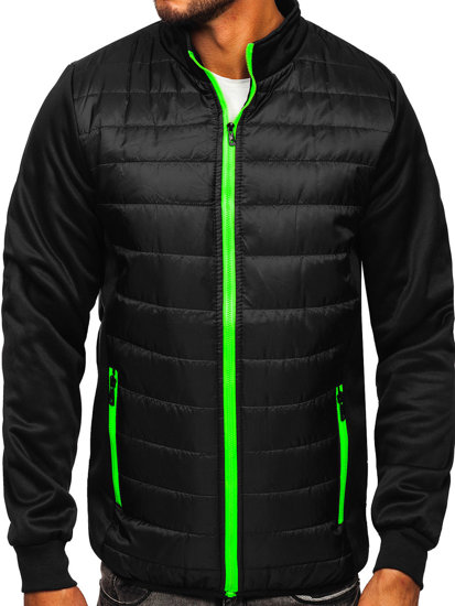 Bolf Herren Gepolsterte Übergangsjacke Schwarz  M10013