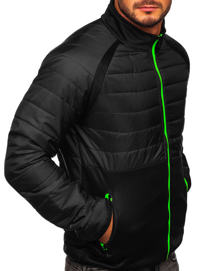 Bolf Herren Gepolsterte Übergangsjacke Schwarz  M10015