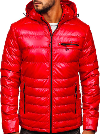 Bolf Herren Gepolsterte Übergangsjacke Sport Jacke Rot  2147