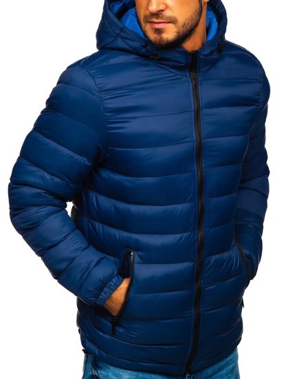 Bolf Herren Gepolsterte Übergangsjacke Sportjacke Dunkelblau  JP1101