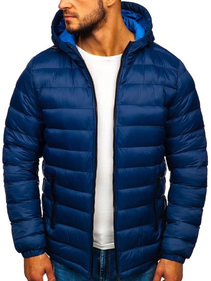 Bolf Herren Gepolsterte Übergangsjacke Sportjacke Dunkelblau  JP1101