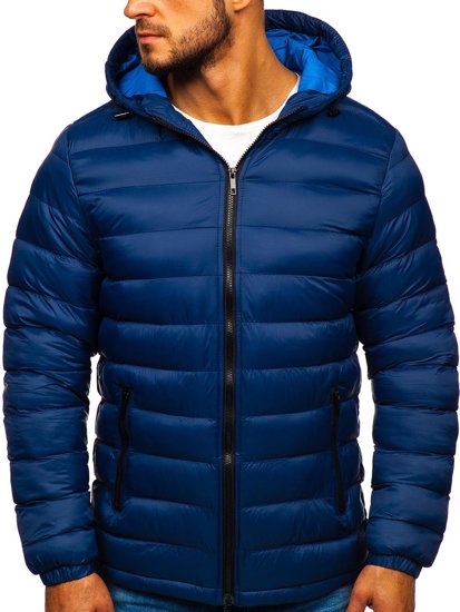 Bolf Herren Gepolsterte Übergangsjacke Sportjacke Dunkelblau  JP1101