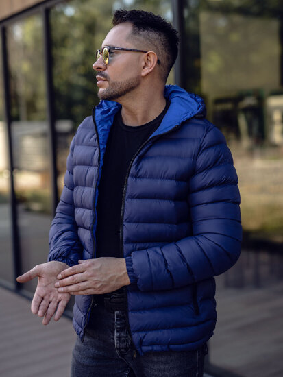 Bolf Herren Gepolsterte Übergangsjacke Sportjacke Dunkelblau  JP1101