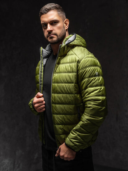 Bolf Herren Gepolsterte Übergangsjacke Sportjacke Grün  BK111