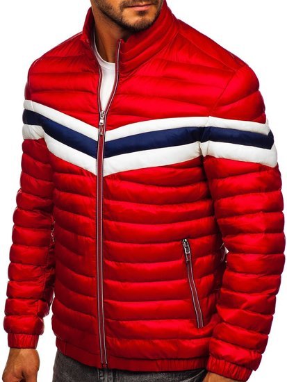 Bolf Herren Gepolsterte Übergangsjacke Sportjacke Rot  6574