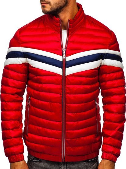 Bolf Herren Gepolsterte Übergangsjacke Sportjacke Rot  6574