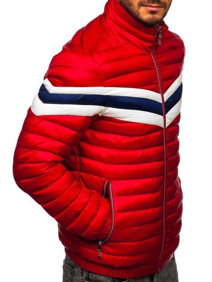 Bolf Herren Gepolsterte Übergangsjacke Sportjacke Rot  6574