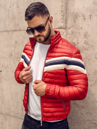 Bolf Herren Gepolsterte Übergangsjacke Sportjacke Rot  6574A