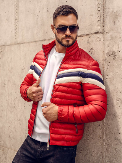 Bolf Herren Gepolsterte Übergangsjacke Sportjacke Rot  6574A