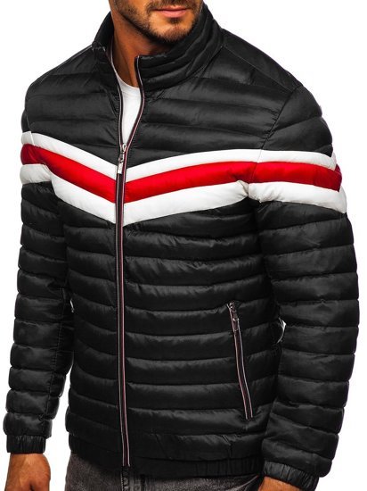 Bolf Herren Gepolsterte Übergangsjacke Sportjacke Schwarz  6574