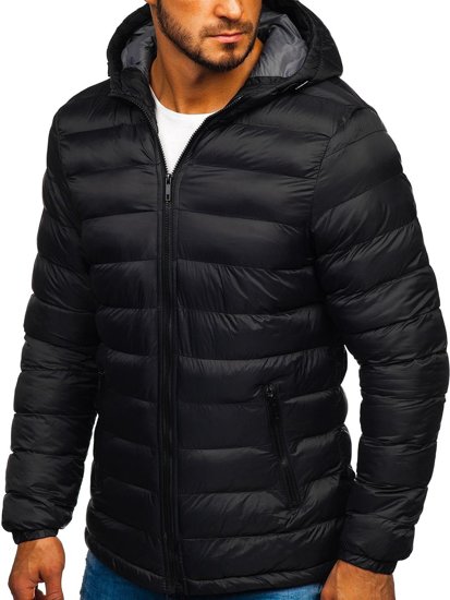 Bolf Herren Gepolsterte Übergangsjacke Sportjacke Schwarz  JP1101