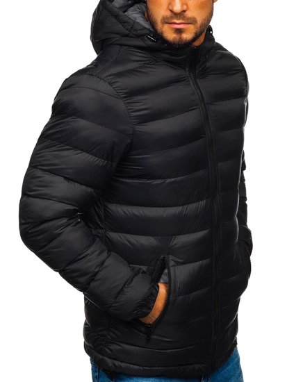 Bolf Herren Gepolsterte Übergangsjacke Sportjacke Schwarz  JP1101