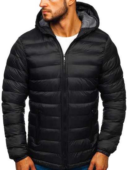 Bolf Herren Gepolsterte Übergangsjacke Sportjacke Schwarz  JP1101