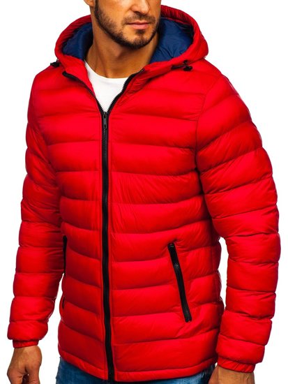 Bolf Herren Gepolsterte Übergangsjacke Sportjacke rot  JP1101