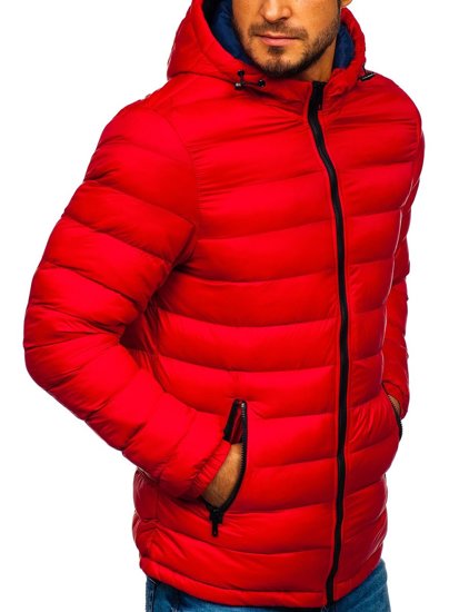 Bolf Herren Gepolsterte Übergangsjacke Sportjacke rot  JP1101