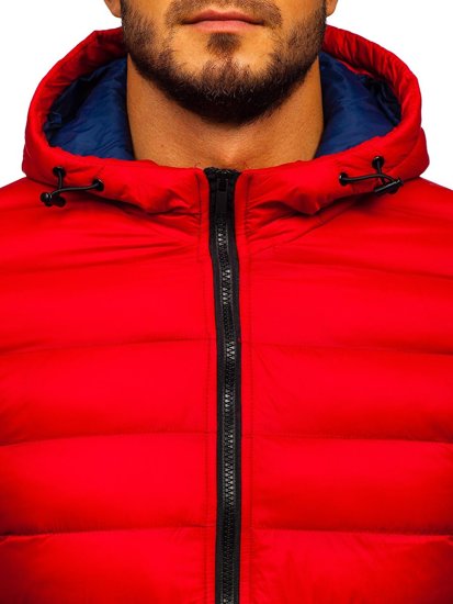 Bolf Herren Gepolsterte Übergangsjacke Sportjacke rot  JP1101