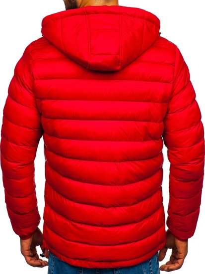 Bolf Herren Gepolsterte Übergangsjacke Sportjacke rot  JP1101