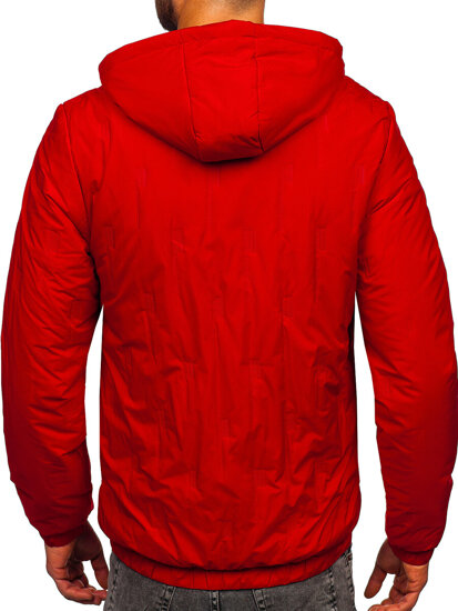 Bolf Herren Gepolsterte Übergangsjacke mit Kapuze Rot  5M3116