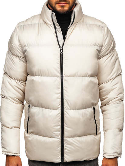 Bolf Herren Gepolsterte Winterjacke Beige  0025