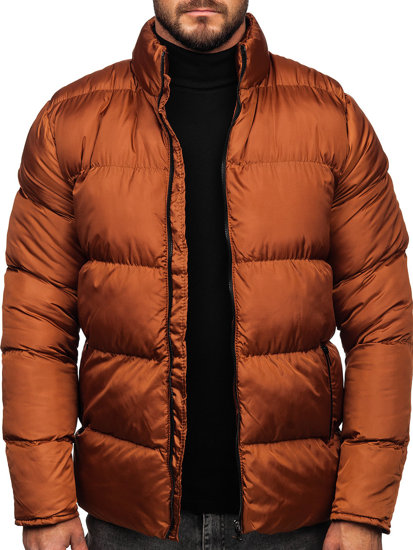 Bolf Herren Gepolsterte Winterjacke Braun  0025