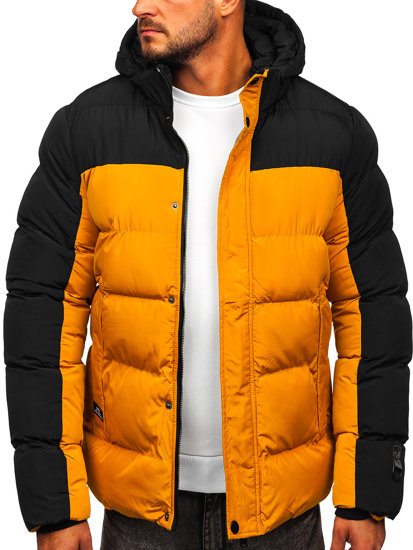 Bolf Herren Gepolsterte Winterjacke Camel  6484