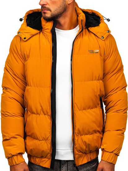 Bolf Herren Gepolsterte Winterjacke Camel  6904