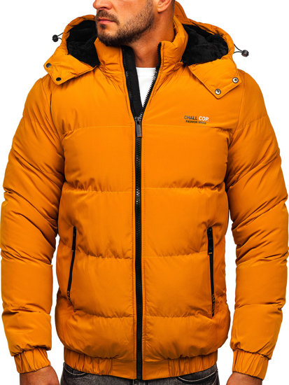 Bolf Herren Gepolsterte Winterjacke Camel  6904