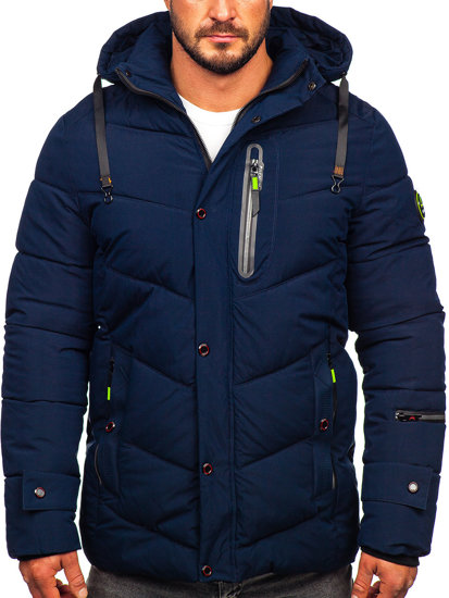 Bolf Herren Gepolsterte Winterjacke Dunkalblau  22M55