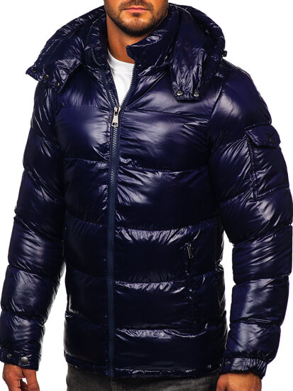 Bolf Herren Gepolsterte Winterjacke Dunkalblau  9976