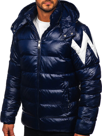 Bolf Herren Gepolsterte Winterjacke Dunkalblau  9981