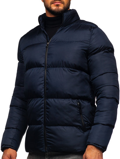 Bolf Herren Gepolsterte Winterjacke Dunkelblau  0025