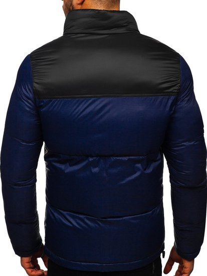 Bolf Herren Gepolsterte Winterjacke Dunkelblau  1186