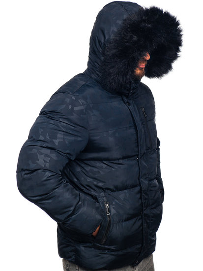 Bolf Herren Gepolsterte Winterjacke Dunkelblau 27M8109