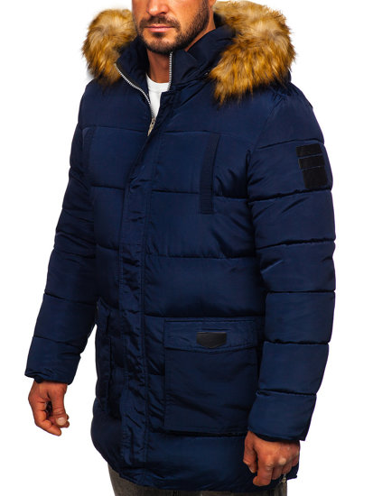 Bolf Herren Gepolsterte Winterjacke Dunkelblau  5M50