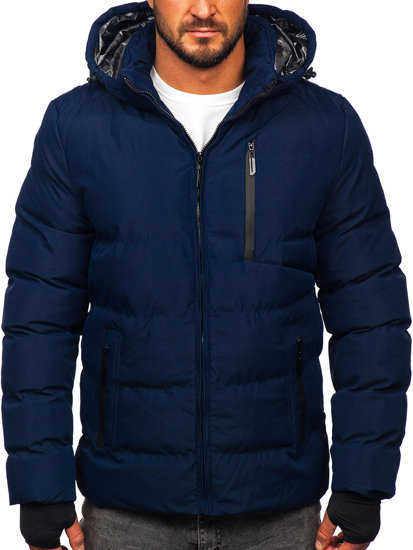 Bolf Herren Gepolsterte Winterjacke Dunkelblau 5M756