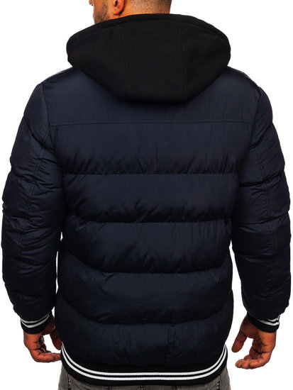 Bolf Herren Gepolsterte Winterjacke Dunkelblau  6883