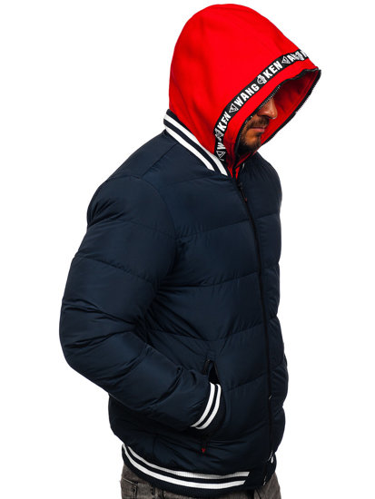 Bolf Herren Gepolsterte Winterjacke Dunkelblau  6900