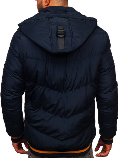 Bolf Herren Gepolsterte Winterjacke Dunkelblau  6902