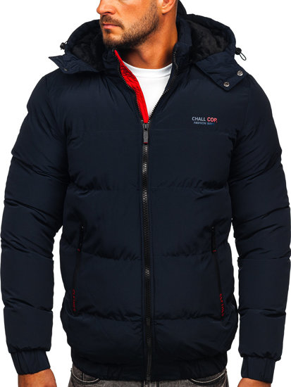 Bolf Herren Gepolsterte Winterjacke Dunkelblau  6904