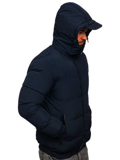 Bolf Herren Gepolsterte Winterjacke Dunkelblau  6904