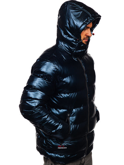 Bolf Herren Gepolsterte Winterjacke Dunkelblau  6905