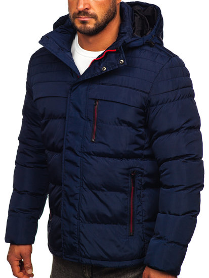 Bolf Herren Gepolsterte Winterjacke Dunkelblau  7M806