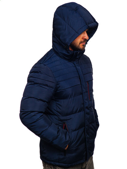 Bolf Herren Gepolsterte Winterjacke Dunkelblau  7M806