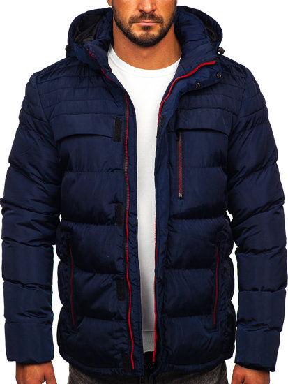 Bolf Herren Gepolsterte Winterjacke Dunkelblau  7M806