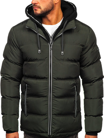 Bolf Herren Gepolsterte Winterjacke Grün  6881